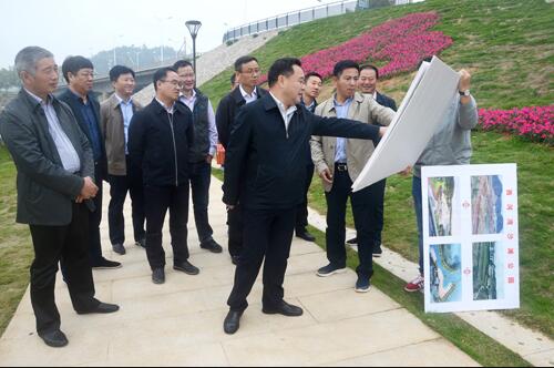 上饒市人大副主任、鄱陽縣縣委書記張禎祥蒞臨新昌南湖西河濕地公園項目